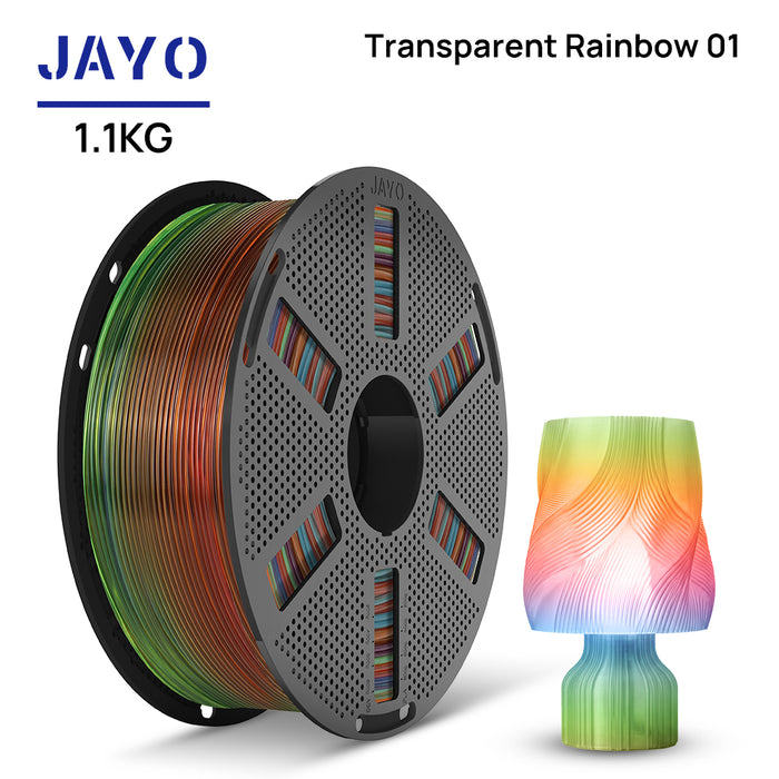 [Reusable Spool] JAYO PLA Transparent Rainbow 1.1KG 3D Filament