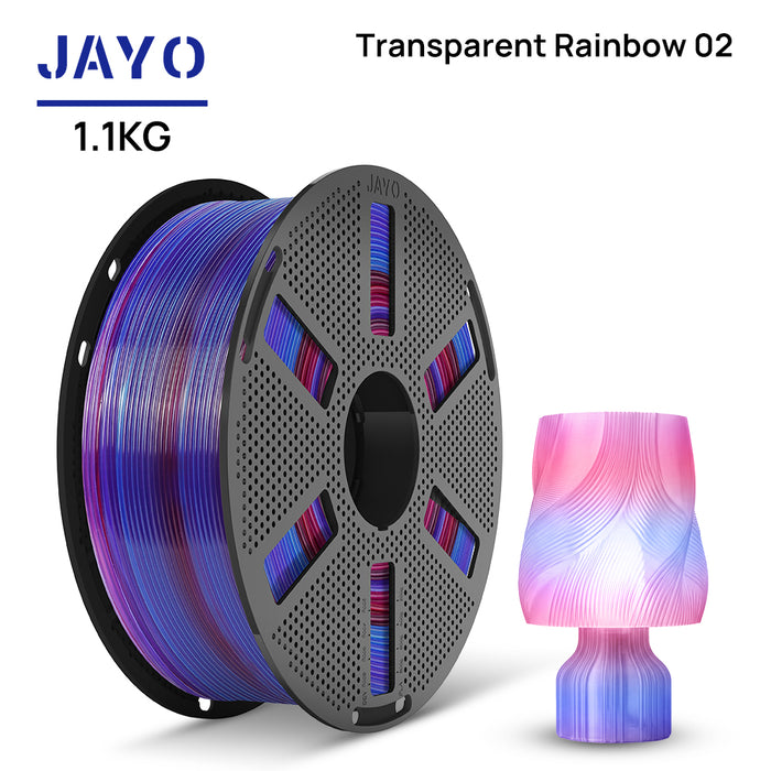 [Reusable Spool] JAYO PLA Transparent Rainbow 1.1KG 3D Filament