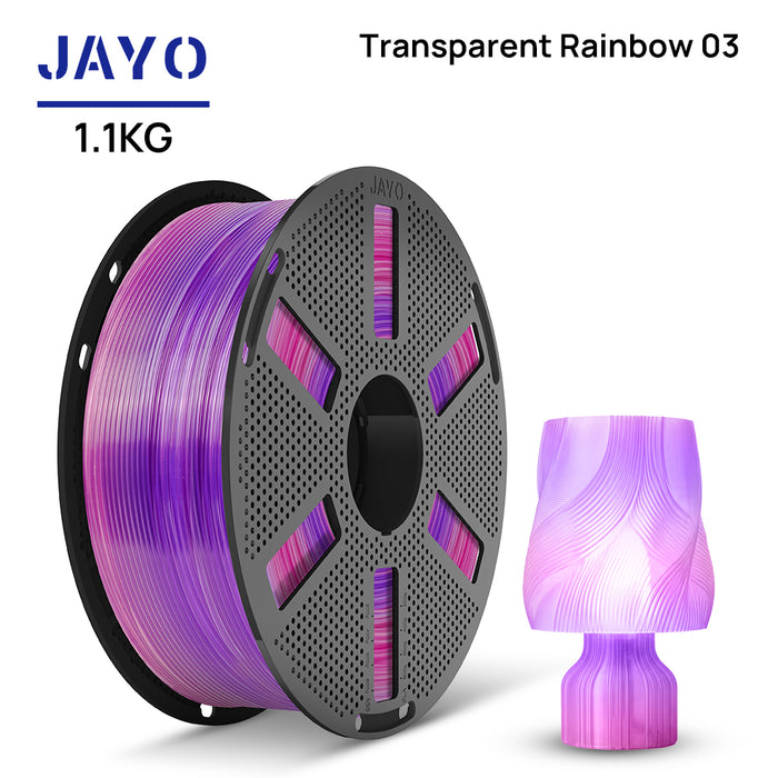 [Reusable Spool] JAYO PLA Transparent Rainbow 1.1KG 3D Filament
