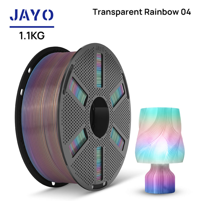 [Reusable Spool] JAYO PLA Transparent Rainbow 1.1KG 3D Filament