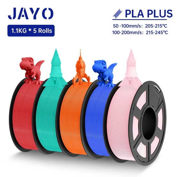 JAYO PLA Plus/PLA Classic Filament 5/10 Rolls 1.75MM PLA + 3D Printer Filament 1.1KG/roll For 3D Neatly Wound Coloful 3D Printing Material
